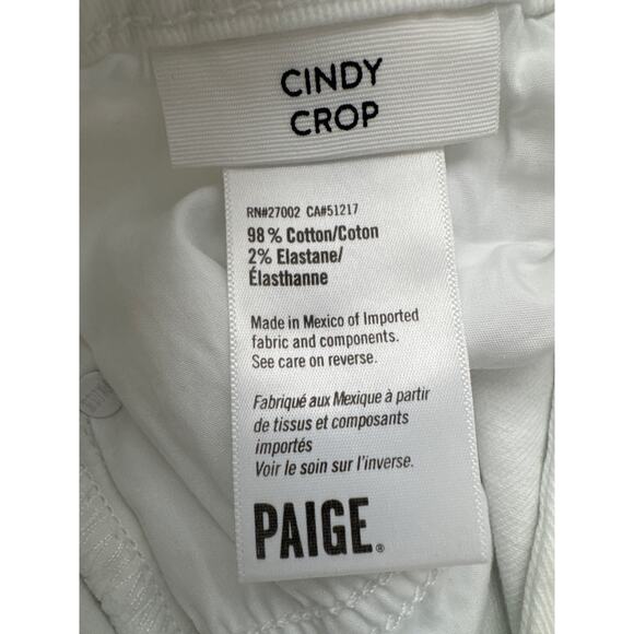 Paige Cindy Crop Denim Jeans Raw Hem Comfort Stretch Straight Fit  Mid Rise 27 - Picture 9 of 12